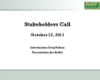 2011 Condensed State of the Industry Presentation – October 12, 2011